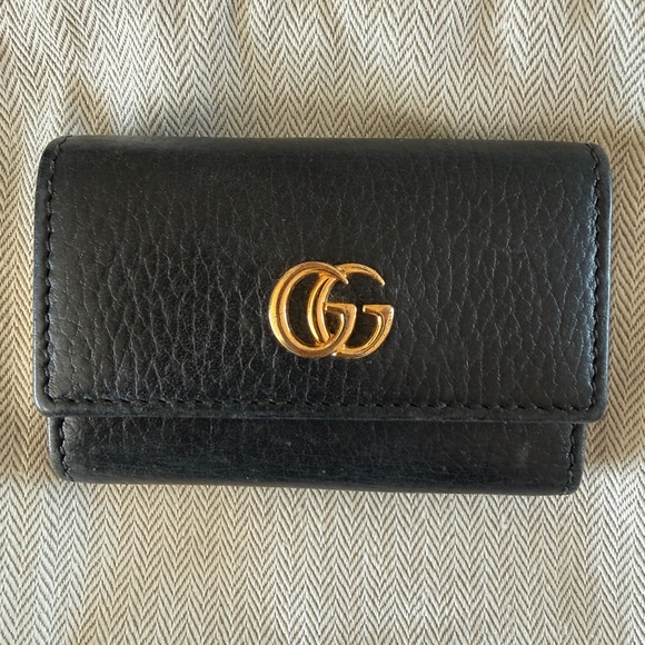 Gucci Marmont Black Leather Key Case